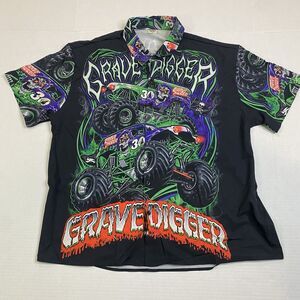 Hardaddy Grave Digger Button Down Mens Shirt Size XL
